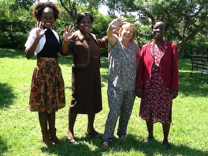 Caroline Achieng- Child representative,Judith Abongo- Health,Everline Owino- Microfinance and 	women groups